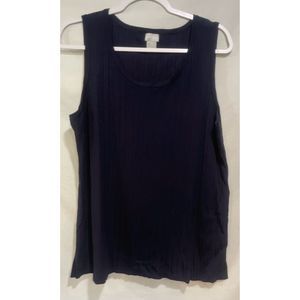 Chico's 3 Navy Blue Flat Back Ribbed Tank XL/16